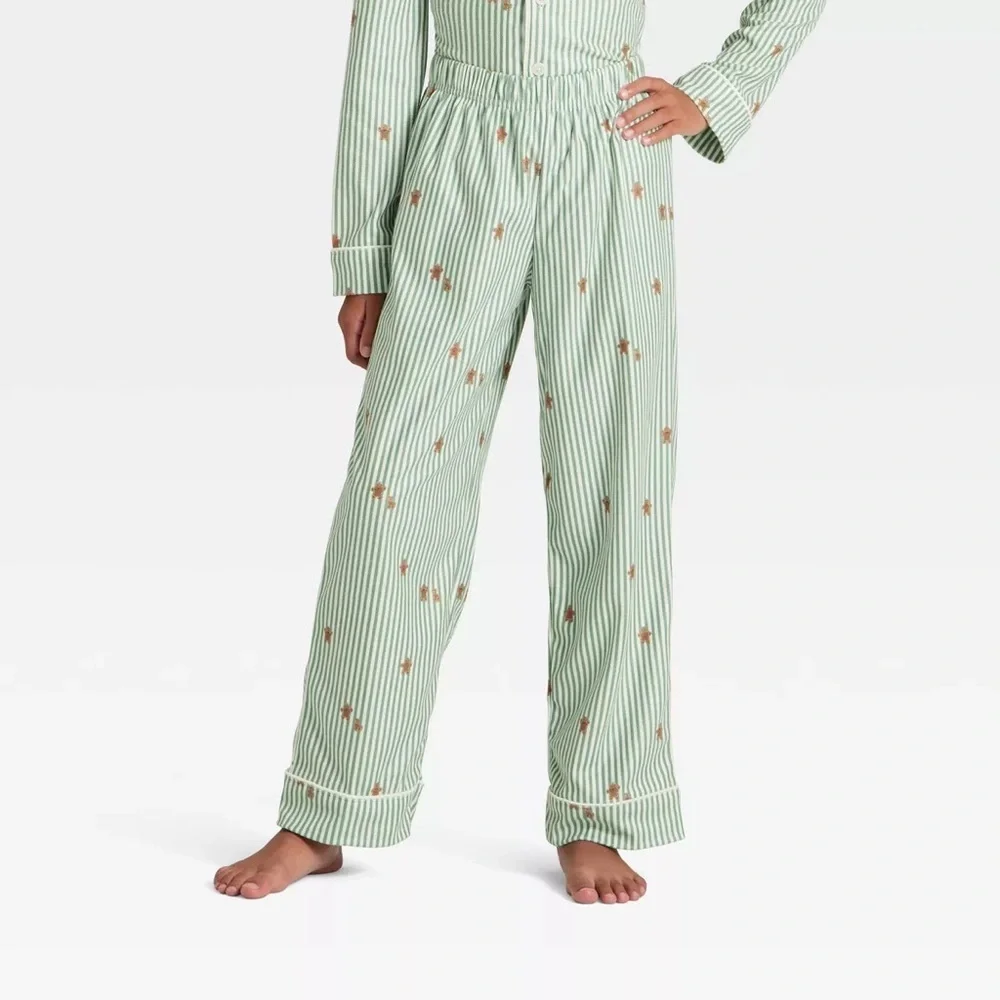 Toddler nwt Gingerbread Striped Long Sleeve Shirt and Pants Pajama Set  12M